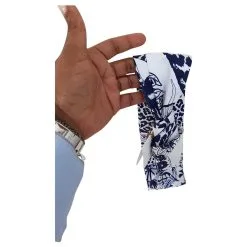 Hermès Bandeau Soie Robert Dallet Blanc Bleu -Collier Soldes 126396 1