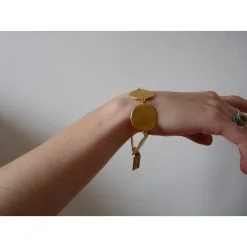 Isabel Marant "empreintes" Doré -Collier Soldes 15937 7