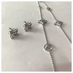 Swarovski Ensemble De Cristal Plaqué Argent Bijouterie Argentée 16 Swarovski Ensemble De Cristal Plaqué Argent Bijouterie Argentée -Collier Soldes 215679 7