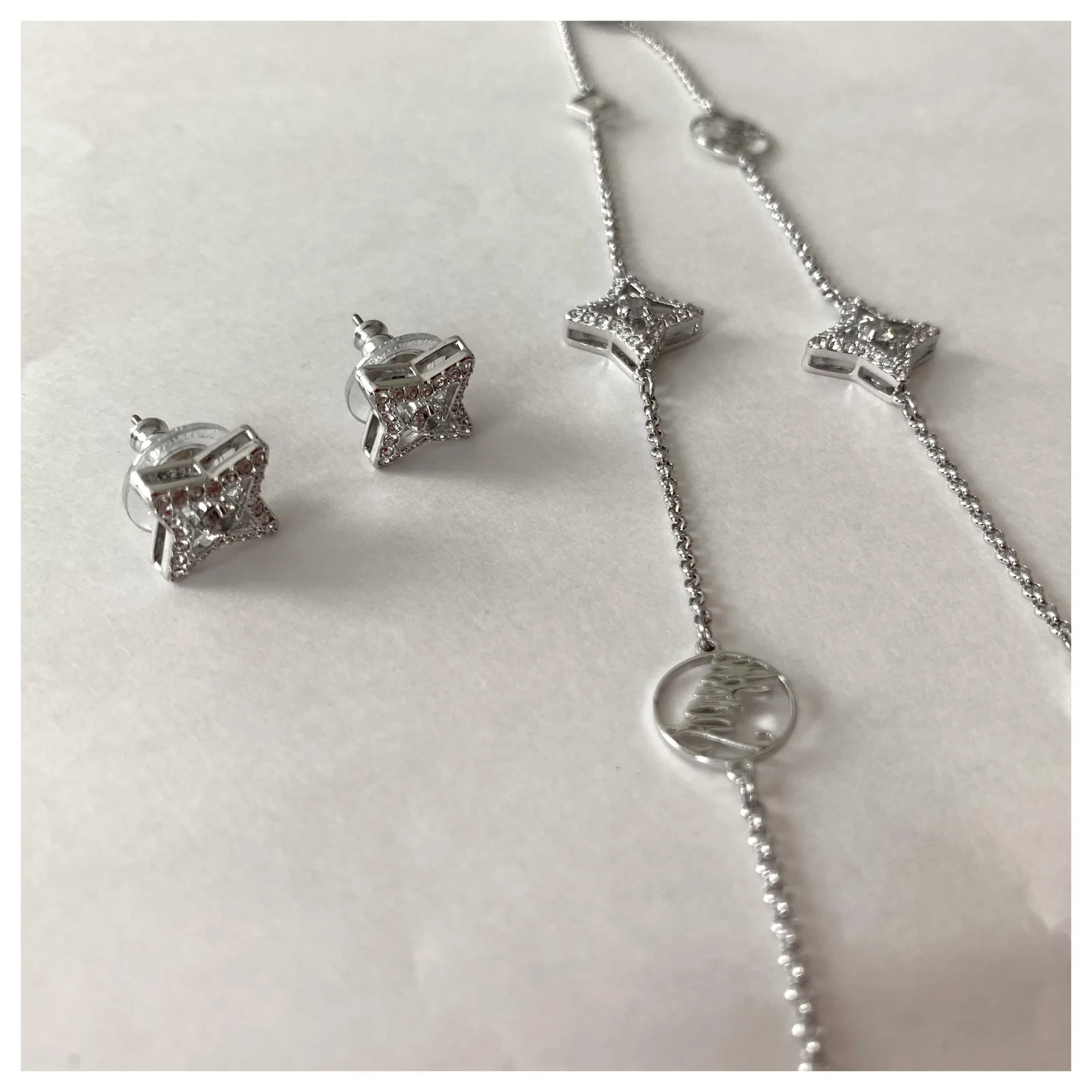 Swarovski Ensemble De Cristal Plaqué Argent Bijouterie Argentée 7 Swarovski Ensemble De Cristal Plaqué Argent Bijouterie Argentée – Image 7