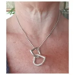 Yves Saint Laurent Double Coeurs Argenté -Collier Soldes 240177 5