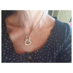 Yves Saint Laurent Double Coeurs Argenté -Collier Soldes 240177 6