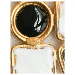 Chanel Sautoir Iconique Croix Noir Blanc Doré 10 Chanel Sautoir Iconique Croix Noir Blanc Doré -Collier Soldes 263454 5