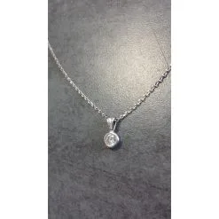 Autre Marque Pendentif Diamant Et Chaîne Or Blanc Argenté -Collier Soldes 27588 4