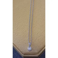Autre Marque Pendentif Diamant Et Chaîne Or Blanc Argenté -Collier Soldes 27588 7