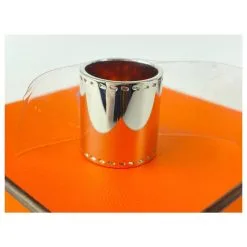 Ring Hermès Écharpe à Mors De Cheval à Motif étrier Argenté Avec Bague étole Châle 42Herl1125 -Collier Soldes 294586 6