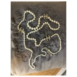 Chanel Colliers Longs Blanc 13 Chanel Colliers Longs Blanc -Collier Soldes 299624 4