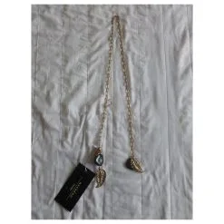 Weekend Max Mara Collier Long En Métal Orné De Cristaux Noir Doré -Collier Soldes 312106 5