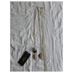 Weekend Max Mara Collier Long En Métal Orné De Cristaux Noir Doré -Collier Soldes 312106 6