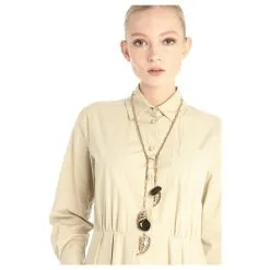 Weekend Max Mara Collier Long En Métal Orné De Cristaux Noir Doré -Collier Soldes 312106 9