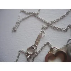 Tiffany & Co. Tiffany & Co Collier Pendentif Double Cœurs En Argent Massif 925 Et Or Jaune 750/000 Argenté Doré -Collier Soldes 35381 6