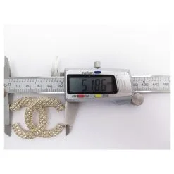 Autres Bijoux NEUF BROCHE CHANEL LOGO CC & STRASS AB5207 EN METAL DORE NEW GOLDEN BROOCH Doré -Collier Soldes 376150 10