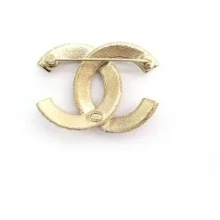 Autres Bijoux NEUF BROCHE CHANEL LOGO CC & STRASS AB5207 EN METAL DORE NEW GOLDEN BROOCH Doré -Collier Soldes 376150 3