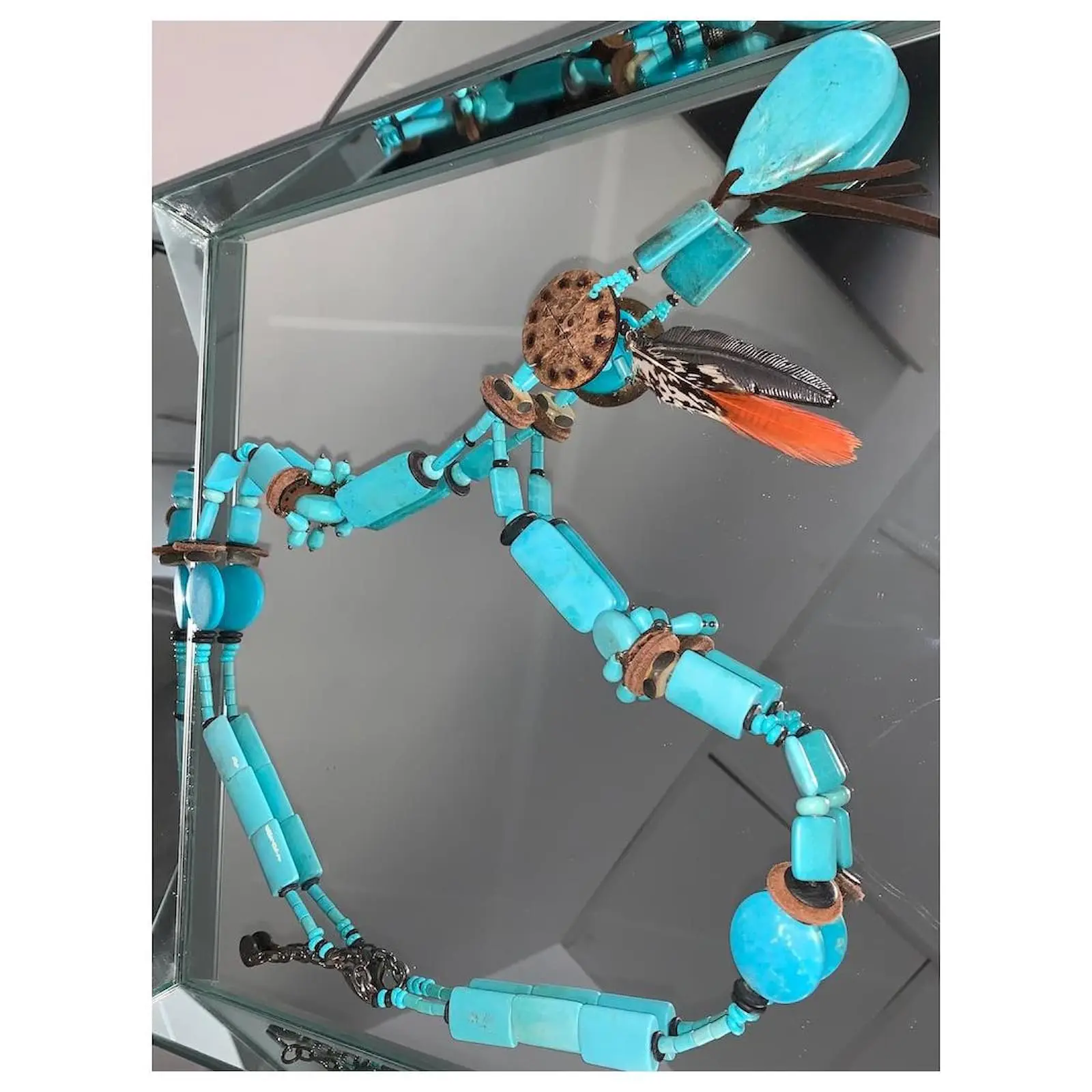 Reminiscence Colliers Longs Turquoise 3 Reminiscence Colliers Longs Turquoise – Image 3