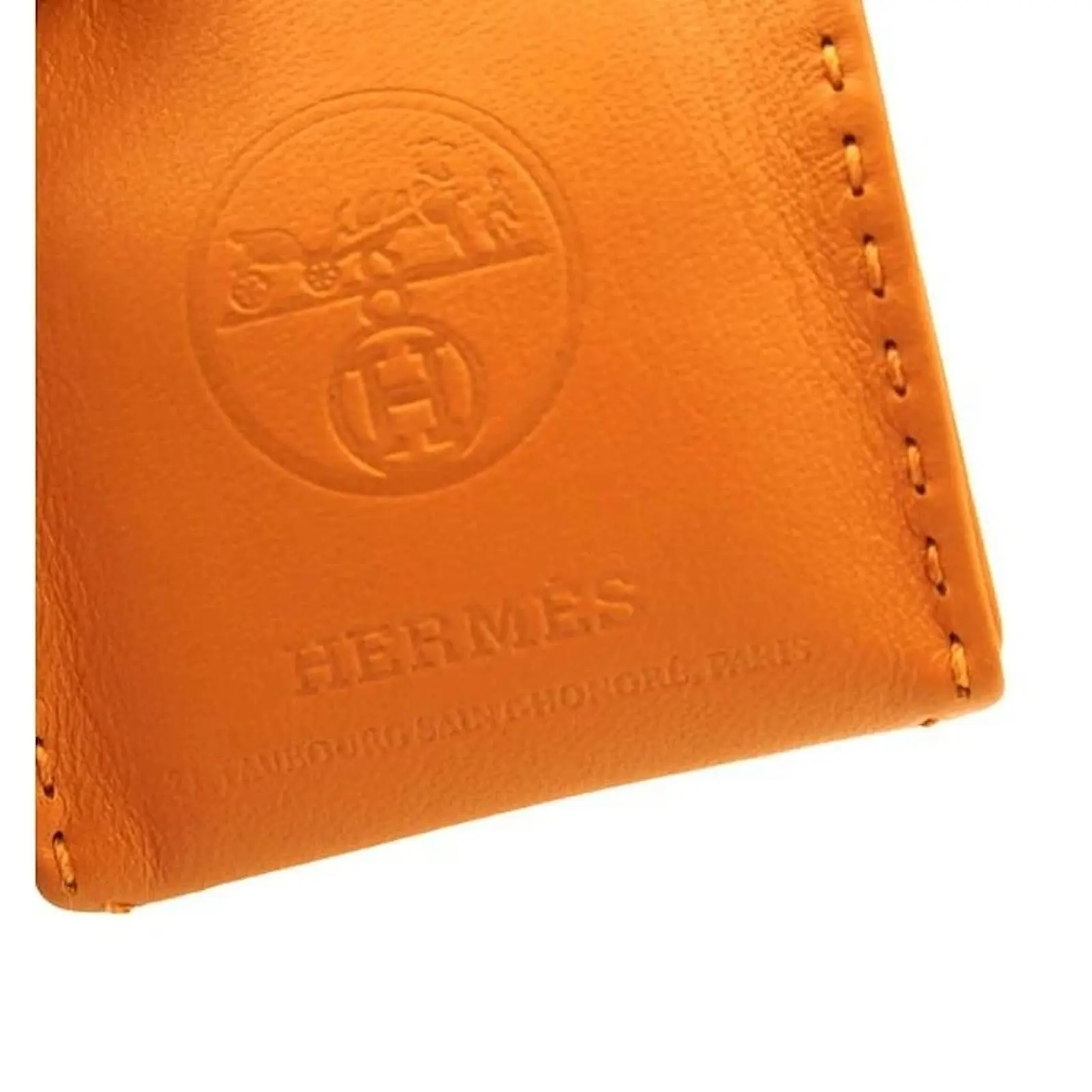 Hermès Hermes Orange Shopping Bag Milo Lambskin Swift Mini Charm 4 Hermès Hermes Orange Shopping Bag Milo Lambskin Swift Mini Charm – Image 4