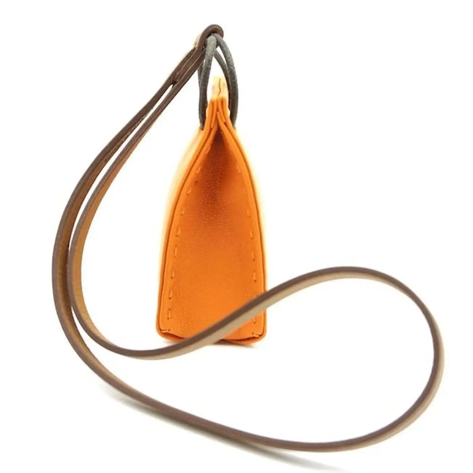 Hermès Hermes Orange Shopping Bag Milo Lambskin Swift Mini Charm 6 Hermès Hermes Orange Shopping Bag Milo Lambskin Swift Mini Charm – Image 6
