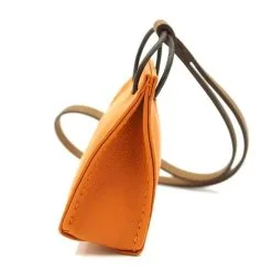 Hermès Hermes Orange Shopping Bag Milo Lambskin Swift Mini Charm 16 Hermès Hermes Orange Shopping Bag Milo Lambskin Swift Mini Charm -Collier Soldes 391810 7