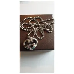 Gucci GG Cœur En Argent Massif 925 Argenté -Collier Soldes 404900 3