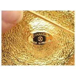 Autres Bijoux VINTAGE NEUF BROCHE CHANEL EN METAL DORE & PERLE CENTRALE GOLDEN NEW BROOCH Doré -Collier Soldes 411245 4