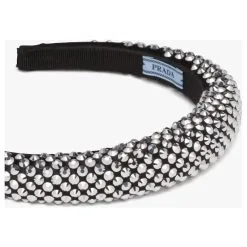 Serre-tête En Métal Satiné Prada Noir Métallisé -Collier Soldes 413626 4