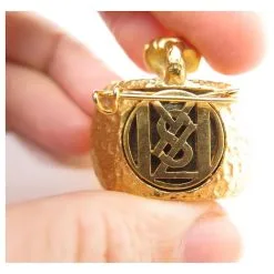 Autres Bijoux VINTAGE BROCHE YVES SAINT LAURENT METAL DORE & PATE DE VERRE JAUNE BROOCH Doré -Collier Soldes 440770 5