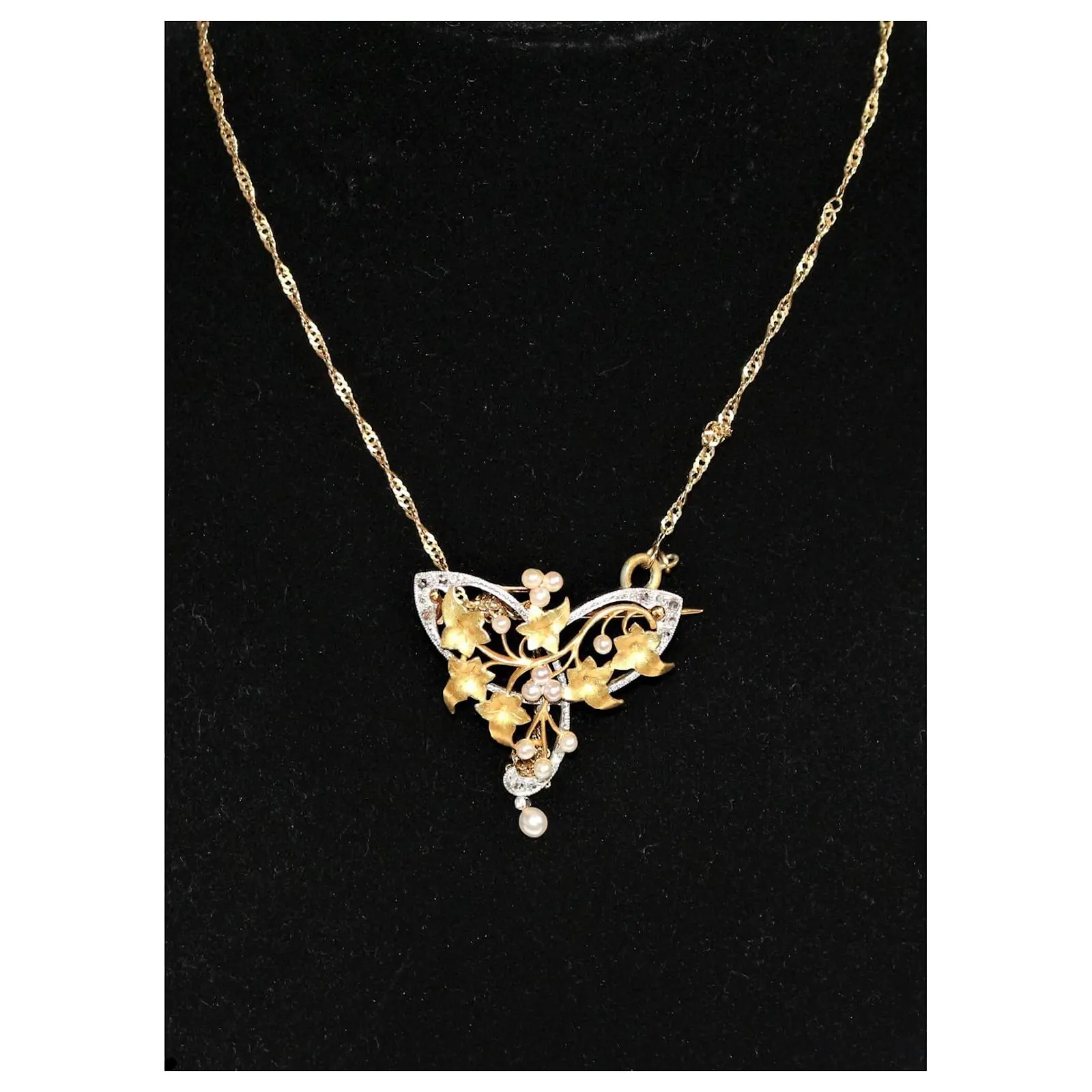 Autre Marque Broche - Pendentif Art Nouveau Doré 2 Autre Marque Broche - Pendentif Art Nouveau Doré – Image 2