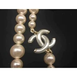 Sautoir CHANEL Beige -Collier Soldes 45996 3