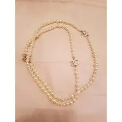 Sautoir CHANEL Beige -Collier Soldes 45996 7