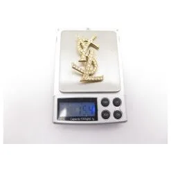 Autres Bijoux NEUF VINTAGE BROCHE YVES SAINT LAURENT OPYUM LOGO YSL STRASS DORE BROOCH Doré -Collier Soldes 464677 5