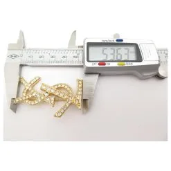 Autres Bijoux NEUF VINTAGE BROCHE YVES SAINT LAURENT OPYUM LOGO YSL STRASS DORE BROOCH Doré -Collier Soldes 464677 6