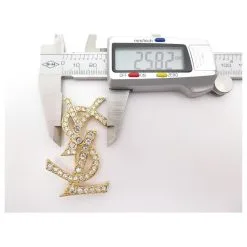 Autres Bijoux NEUF VINTAGE BROCHE YVES SAINT LAURENT OPYUM LOGO YSL STRASS DORE BROOCH Doré -Collier Soldes 464677 7