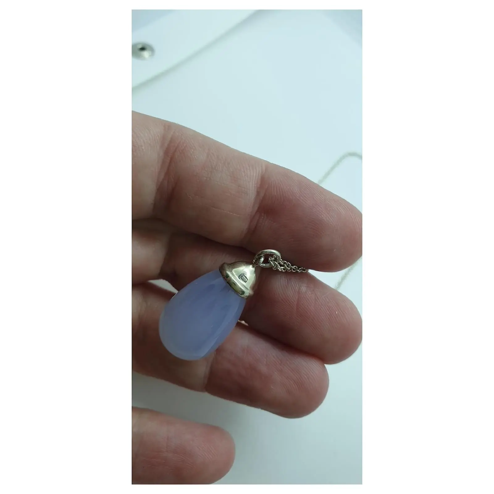 Tiffany & Co. Tiffany & Co 20 Carats Chalcedonie Bleu Argenté 3 Tiffany & Co. Tiffany & Co 20 Carats Chalcedonie Bleu Argenté – Image 3