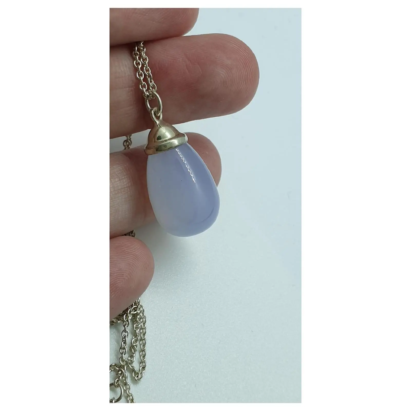 Tiffany & Co. Tiffany & Co 20 Carats Chalcedonie Bleu Argenté 6 Tiffany & Co. Tiffany & Co 20 Carats Chalcedonie Bleu Argenté – Image 6