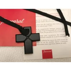Baccarat Collier Croix Noir -Collier Soldes 49307 6