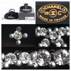 CHANEL Barrette Coco Mark Strass Noir -Collier Soldes 496831 3