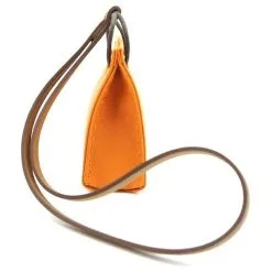 Hermès Hermes Orange Shopping Bag Milo Lambskin Swift Mini Charm 15 Hermès Hermes Orange Shopping Bag Milo Lambskin Swift Mini Charm -Collier Soldes 543834 6