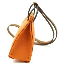Hermès Hermes Orange Shopping Bag Milo Lambskin Swift Mini Charm 16 Hermès Hermes Orange Shopping Bag Milo Lambskin Swift Mini Charm -Collier Soldes 543834 7