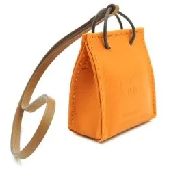 Hermès Hermes Orange Shopping Bag Milo Lambskin Swift Mini Charm 18 Hermès Hermes Orange Shopping Bag Milo Lambskin Swift Mini Charm -Collier Soldes 543834 9