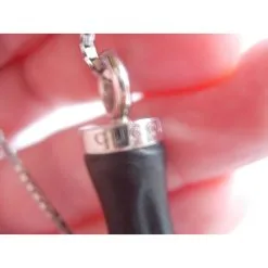 Sautoit Bambou Gucci En Argent 925 Et Cuir Noir Argenté -Collier Soldes 61745 5