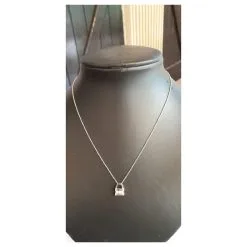 Autre Marque Pendentif Cadenas Or Blanc 750/000 Et Diamants Argenté -Collier Soldes 632129 3