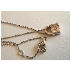 Autre Marque Pendentif Cadenas Or Blanc 750/000 Et Diamants Argenté -Collier Soldes 632129 6