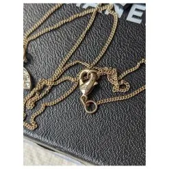 Chanel CC B12Un Collier En Cristal Carré Classique Avec Logo Dans Le Reçu De L'étiquette GHW Doré -Collier Soldes 647750 7