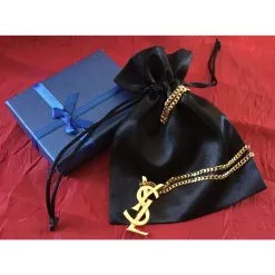 Yves Saint Laurent Pendentifs Plaqué Or Ysl Doré -Collier Soldes 65808 7