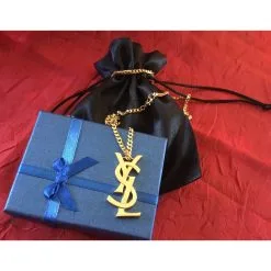 Yves Saint Laurent Pendentifs Plaqué Or Ysl Doré -Collier Soldes 65808 8