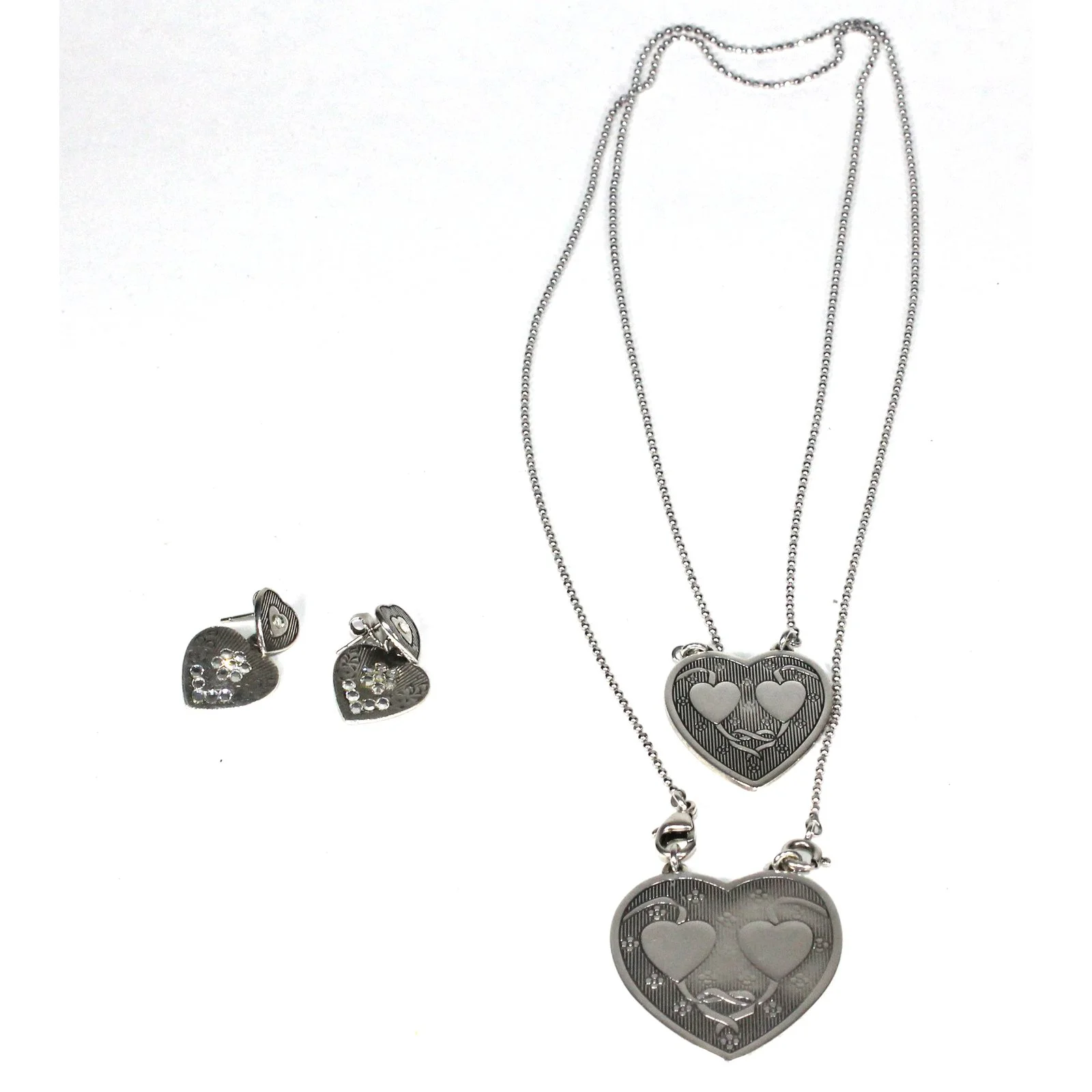 Gas Parure Love (collier + Boucles D'oreilles) Argenté 2 Gas Parure Love (collier + Boucles D'oreilles) Argenté – Image 2