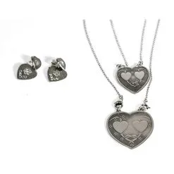 Gas Parure Love (collier + Boucles D'oreilles) Argenté 6 Gas Parure Love (collier + Boucles D'oreilles) Argenté -Collier Soldes 6669 3