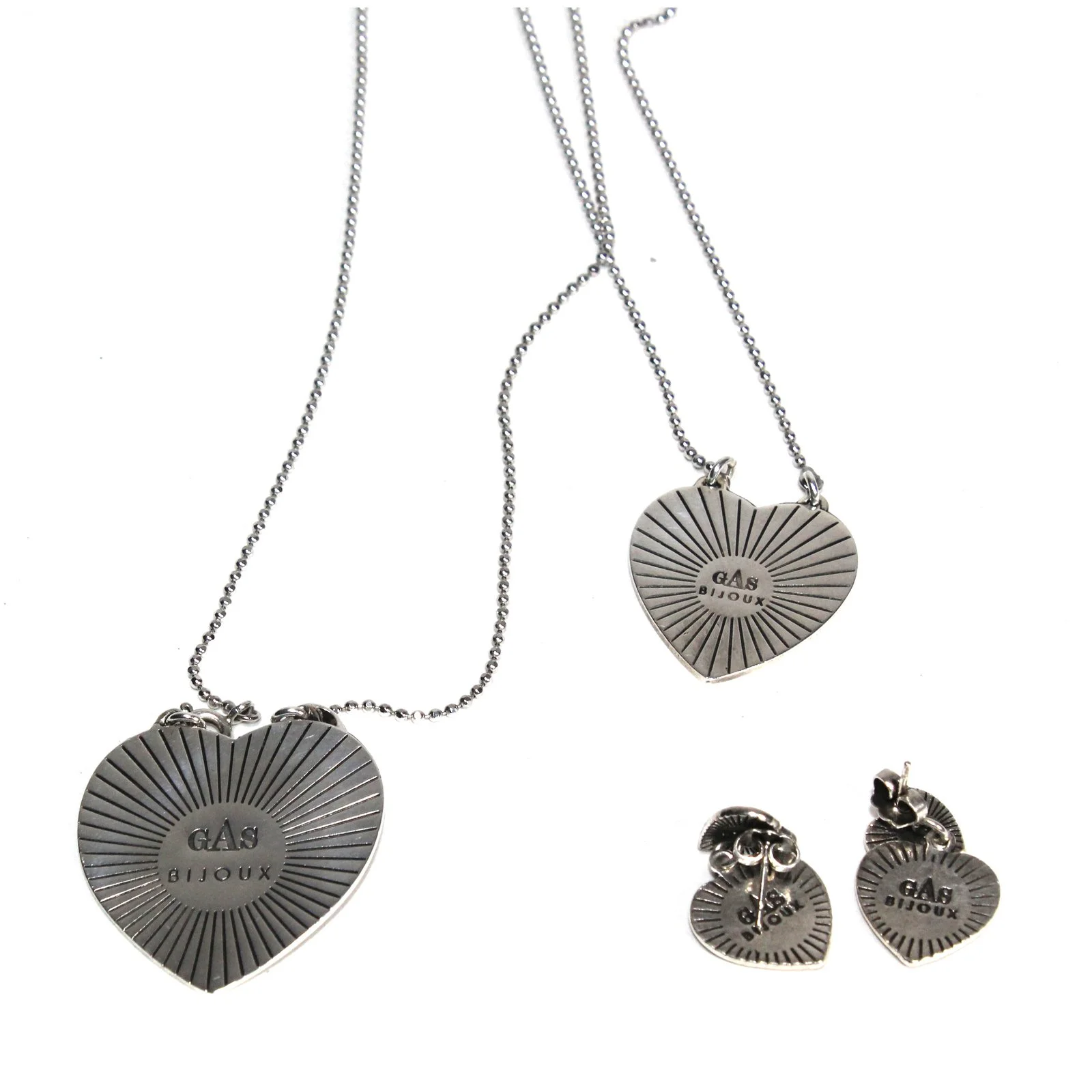 Gas Parure Love (collier + Boucles D'oreilles) Argenté 4 Gas Parure Love (collier + Boucles D'oreilles) Argenté – Image 4