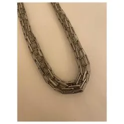 Autre Marque Superbe Sautoir Agatha Acier Argenté -Collier Soldes 732849 3