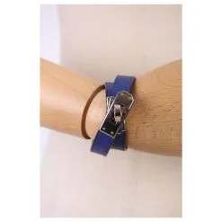 Hermès Bracelet Tour Doublé Kelly Bleu -Collier Soldes 733917 7