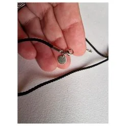 Autre Marque Notes En Porcelaine, Soie Et Argent Massifs 925 Noir Argenté Blanc -Collier Soldes 747624 4